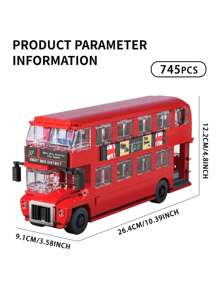 Vintage Stadtbus, Retro Doppeldeckerbus, zusammen setzbares Dekor, Schreibtischzubehör, geeignet für 14+ Jahre, Weihnachts- & Geburtstagsgeschenk