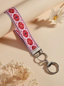 1pc Zinc Alloy Webbing Keychain, Key Chain For Women Car Keys, Elegant Bag Pendant Keyring, Fashionable Webbing Keychain Keyring, Unisex Keychain Keyring, Stylish Keychain For Women (Slight Color Difference May Exist Due To Photography Lighting, Actual Item Prevails) - Red - View 4