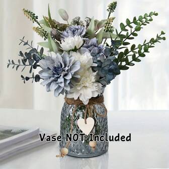 1PC Artificial Flowers Bundle For Vase, Silk Flowers Lifelike Faux Flowers Fake Flowers Decoration For Home Kitchen Dining Living Room Bedroom Bathroom Wedding Centerpiece Floral Arrangement Tabletop Decor (Without Vase)