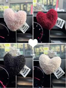 1pc Heart Shaped Center Console Car Ornament Car Interior Decoration - one-size - View 2