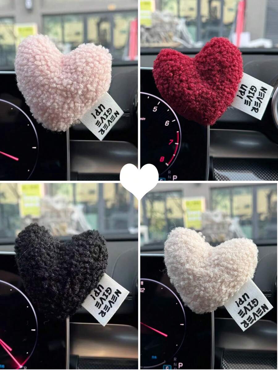 1pc Heart Shaped Center Console Car Ornament Car Interior Decoration