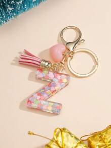 1pc Creative Keychain With 26 English Alphabet, Kids Backpack Accessories, Butterfly Letter Charm Keyring For Girls - Pink - View 29