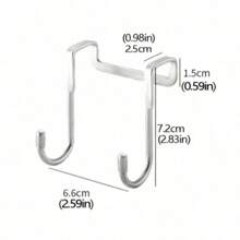 2/1pc Stainless Steel Over-The-Door Drawer Cabinet Hooks - Double S-Shaped Holder For Towels, Clothes, And Sundries - Free Punching - Organize Space Effortlessly
