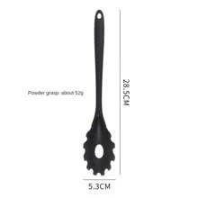 8 pièces Set de cuisine en silicone pour la maison, comprenant une spatule chinoise, une louche, une passoire, une poêle, une cuillère à soupe, un service à pâtes, des pinces à salade, un dilueur de miel, disponibles en rouge et noir