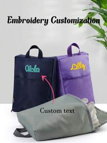 1 pièce Sac à chaussures multifonctionnel personnalisé anti-poussière, grand sac à chaussures étanche portable, sac à chaussures avec lettre brodée pour le voyage, compartiment double pour chaussures, convient comme cadeau pour la famille, les amis, le petit ami/la petite amie, Noël, la Saint-Valentin, l'anniversaire, lettre, portable, multifonction, polyvalent, léger, grande capacité, tout usage, pratique, mignon, adorable, sobre, vibrations de vacances/vacances, minimaliste, personnalisé, unique, personnalisé, cadeaux idéaux pour elle, les femmes, les débutants et les employés de bureau, la petite amie, les filles roses, elle, les amis, les enfants, la famille, les accessoires de voyage