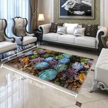 1 pieza de Alfombra de área de textura premium, tapete de piso - Impermeable, antideslizante, fácil de limpiar, lavable a máquina, suave y cómodo, adecuado para felpudo, cocina, sala de estar, dormitorio, pasillo, baño, lavandería - Alfombra fácil de limpiar, decoración del hogar [Tela de terciopelo suave de 800g/m², 5 mm de grosor] - Multicolor - Ver 34