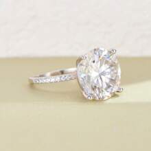 Ethic Diam 1pc 10.0ct Moissanite Luxury Ring, 18K Gold Plated, 925 Silver, Unique Design, Eternal Symbol, Perfect For Anniversary, Birthday, Christmas, Holiday Gift For Men