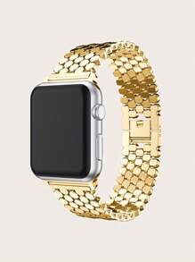 1pc Solid Color Fish Scale Pattern Quick Release Stainless Steel Smartwatch Band Compatible With Apple Watch Series 10/9/8/7/6/5/4/3/2/1/SE/Ultra - 38mm/40mm/41mm - View 15