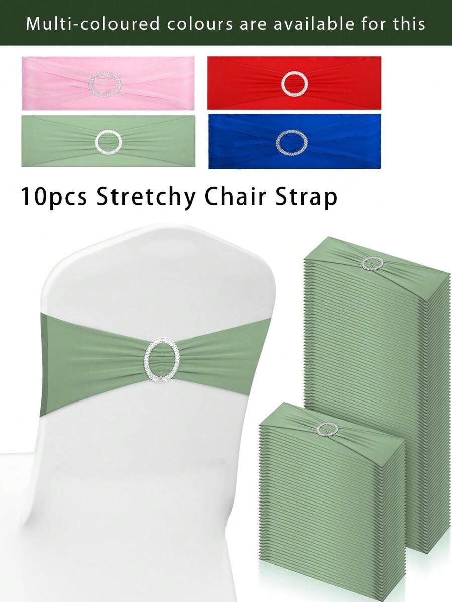 Bộ 10 chiếc/20 chiếc/50 chiếc Dây đai ghế đàn hồi màu xanh lá cây chanh/hồng/xanh dương hoàng gia/đỏ/xanh lá cây đậm/vàng/trắng có khóa thắt nơ, thích hợp cho đám cưới, tiệc tùng, tiệc chiêu đãi, sự kiện, lễ nghi, tiệc chiêu đãi, trang trí, sinh nhật và nhiều dịp ý nghĩa khác - Nhiều màu - Xem 1