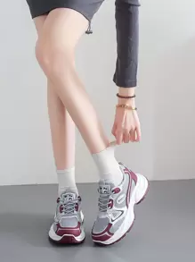 Sportschuhe für Frauen mit dicker Sohle und Plateau, im Ins-Stil, schlankend, rutschfest, leicht, atmungsaktives Mesh, Lässig Laufschuhe, für Frühling/Herbst