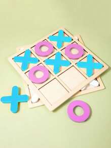 1 Set Wooden Tic Tac Toe Game, Party Interaction Punishment Game - Multicolor - View 16