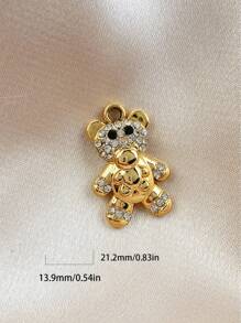 10pcs Diamond Embellished Butterfly Pendant For DIY Earrings, Necklace, Bracelet, Anklet Jewelry Making - Gold - View 3