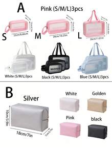 1 件便携式旅行化妆包，女士防水化妆包，带隔层，大容量洗漱用品收纳包，PU 皮革，适合女性、母亲、学生、宿舍、海滩、邮轮旅行、暑假必备的礼物 - 彩色 - 查看 9