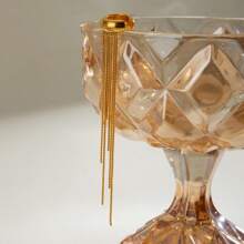 1PC Stainless Steel Tassel Clip Earrings Waterproof Hypoallergenic Bohemian Party Style Women's Jewelry