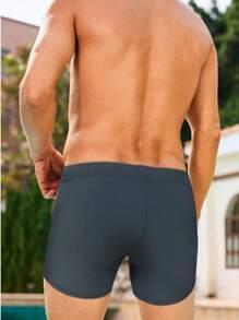 Men's Striped Casual Swim Trunks,Hawaiian - Black - View 3