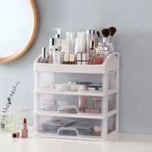 Organizator de machiaj tip sertar din plastic, suport pentru pensule de machiaj, cutie de depozitare pentru machiaj pe birou, suport pentru toaletă, suport multistrat pentru îngrijirea pielii, cutie de depozitare pentru parfumuri și rujuri, cutie mare de depozitare impermeabilă din plastic - Multicolor - Vizualizare 6