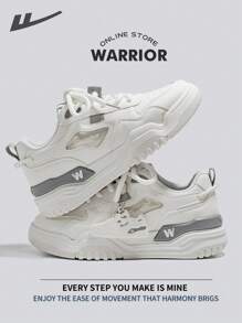 Warrior Men's Skateboarding Shoes Spring And SummerLightweightComfortableBreathableModest Style Casual Yet SleeksneakersApplicable Throughout The Yearwear-ResistingAll-Day WearTraining Sneakers Running Shoes Little White Shoes - White/Gray - View 7