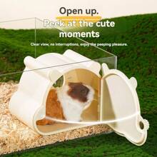 Random Style Hamster House, See-Through Magnetic Door Observation Cage For Roborovski Hamster, Suitable For All Seasons - Multicolor - View 3