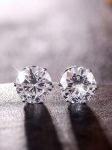 Lot de 48 boucles d'oreilles à tige géométriques rondes et carrées en zircone cubique brillante, style punk hip-hop simple, grand ensemble, convient pour les fêtes, les festivals, les rendez-vous, les cadeaux et le port quotidien