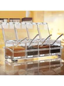 4-Piece Spice Rack For Spices, Herbs, Clear Sturdy Plastic - Clear - View 2