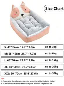 1 Pieza Perrera Con Diseño De Dibujos Animados De Moda Y Cálido Para Invierno, Adecuado Para Perros Y Gatos De Todos Los Tamaños Para Dormir En Invierno - Ver 2