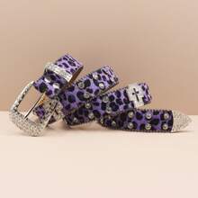 Fashion Belts For Men Designer Bb Belts Simon Rhinestone Belt With Cross Bling Rhinestones Summer, School Fall, Autumn, Halloween Autumn-Winter Accessories,Suitable For Teens, Youth,Men,Casual, Outdoor, Athletic, Vacation, Graduation Gifts, Birthday, Daily Wear - Multicolor - View 3