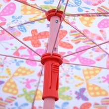 Outsunny Kids Outdoor Bistro Table And Chair Set Butterfly Pattern Garden Patio Backyard With Removable & Height Adjustable Parasol - Pink - View 8