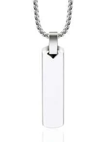 个性化文字定制吊坠项链，简约设计适合女性/男性日常佩戴，情人节礼物，送给她/他的个性化珠宝礼物 - 彩色 - 查看 9