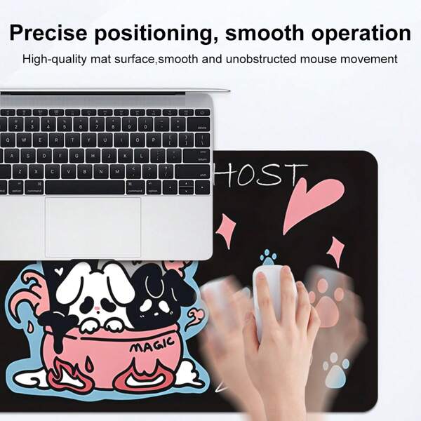 1 pieza Purr - Fectly Espectacular: El adorable ratón de almohadilla para el gato fantasma de diseño HD de varios tamaños Tapete de mesa de caucho natural con base antideslizante y diseño con costura para oficina, juegos y accesorios de computadora, regalo para amigos y familia