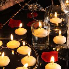 10/20 pièces Bougies flottantes de centre de table pour mariage, bougies à thé flottantes activées par l'eau, petites bougies flottantes non parfumées de décoration ronde pour centre de table, vases cylindriques, décorations de fête de mariage