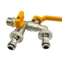 Garden Hose Brass Tap Faucet Adapter 1/2'' IBC Water Tank Connector 2-Way 1-Way Irrigation Joint Replacement Fitting Ball Valve