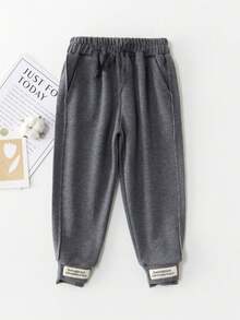 Pantalones deportivos holgados de color liso versátiles, pantalones casuales sueltos para niñas y niños bebés, pantalones de estilo coreano, pantalones de niña joven