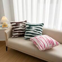 1 szt. 45*45 cm poliestrowa szeroka poszewka na poduszkę z jednostronnego sztruksu barwionego metodą tie-dye Miękka poszewka w paski, oddychająca, wygodna, przyjazna dla skóry i miękka, kolory wysyłane losowo