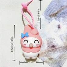 Sanrio Sanrio Hello Kitty&Friends PVC Keychain, Cute Cartoon Animal Themed Backpack Ornament, , Buckle, Suitable For Decoration, Party Fun Gift, Anime Inspired Keychain