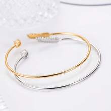 1pc Luxury Fashion Personalized Zirconia Stone Inlaid Bracelet, Elegant For Daily Wear And Dates