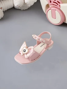 女童凉鞋夏季新款公主凉鞋1-2-6岁儿童软底防滑小女孩蝴蝶结沙滩鞋 - 粉色 - 查看 7