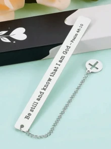 1 件时尚简约复活节耶稣印花圣经袋和 1 件不锈钢书签带和链条，手提包带手柄拉链口袋储物收纳袋收纳袋