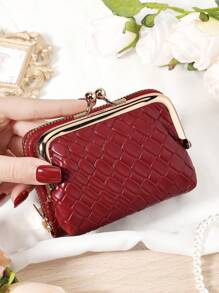 Burgundy Bag Charry Red Bag Wine Red Bag,Elegant Women's Compact Wallet With Multi-Functional Card Storage, Zippered Card Compartment, Detachable Coin Pocket With Snap Closure, And ID Window - Stylish Bifold Design For Credit Cards, Bank Cards, And Cash, Perfect Gift For Girlfriend, Mom, Teacher, Or Loved Ones, Suitable For Travel, Work, And Everyday Use, Fashionable And Practical For School, Office, And Outdoor Adventures - Burgundy - View 1