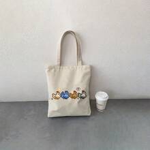 1pc Stardew Valley Chickens Pattern Tote Bag Shoulder Bag Travel Daily Commuting Women'S Reusable Shopping Bag, Best Her, Fashion Folding Shoulder Bag Dew Valley Lover