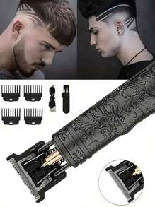 Afeitadora eléctrica y recortadora de barba 2-en-1 para hombres, maquinilla de afeitar recargable USB multifunción con 4 cabezales - Portátil para uso en el coche barberia, Cortadoras De Cabello Perfiladora Maquinas De Cortar Cabello Cortapelos, Recortadora de cabello eléctrica recargable,máquina eléctrica de corte de cabello con cuchilla aceitada para grabado de cabeza calva
