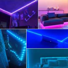 NBBUFF 3.28ft-98.4ft LED Strip Lights For Bedroom Room,With 44Key Remote, Flexible Use,Adjustable Color Flashing Speed,6 DIY Modes,Very Easy To Install,For Ceiling, Party Atmosphere Lights ,Festive Atmosphere Lights,Holiday Gifts