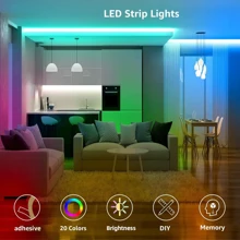 NBBUFF 3.28ft-98.4ft LED Strip Lights For Bedroom Room,With 44Key Remote, Flexible Use,Adjustable Color Flashing Speed,6 DIY Modes,Very Easy To Install,For Ceiling, Party Atmosphere Lights ,Festive Atmosphere Lights,Holiday Gifts
