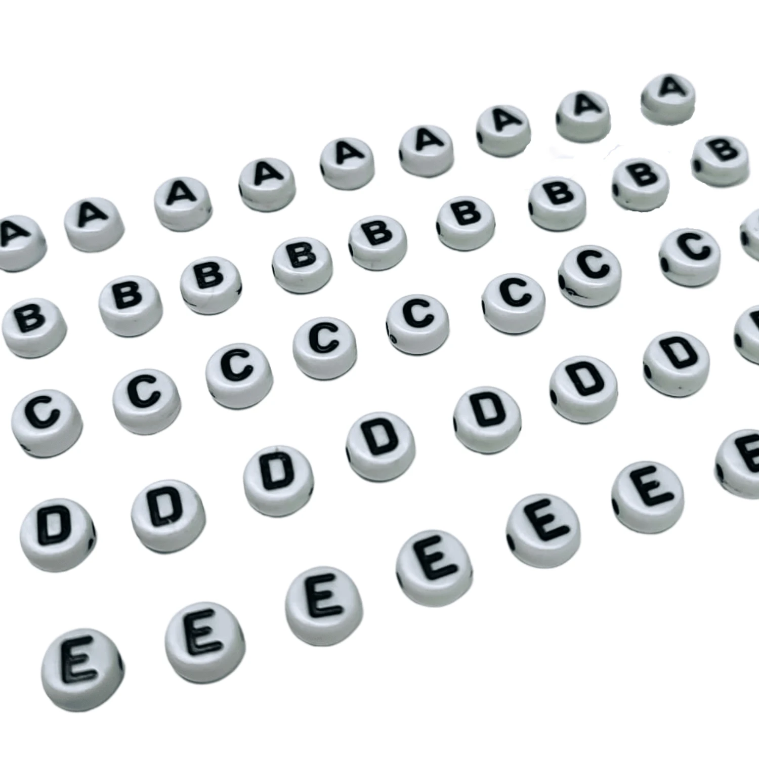 100 Letter Beads Separated A To Z Alphabet Vowel Consonant Bead Jewelry Crafts - 黑白 - 查看 1