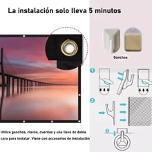 BDQ 100 Inch 120 Inch Projector Screen 16:9 Foldable Anti-Crease Portable Projector Movies Screens For Home Theater Outdoor Indoor Support Double Sided Projection - 100 In. - View 5