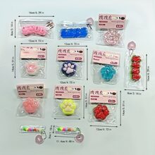 50 件超迷你可爱猫爪和泥感减压玩具，高纯度少女心，柔软粘性，DIY 玩具，包括酸沙、大爪子、感官玩具、粘爪子