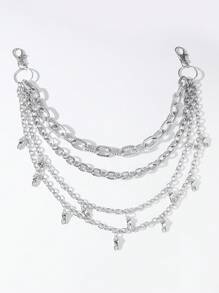 1pc Men's Gothic Style Silver Multi-Strand Shiny Decoration Pants Chain, Suitable For Parties - Pants Chain - View 2