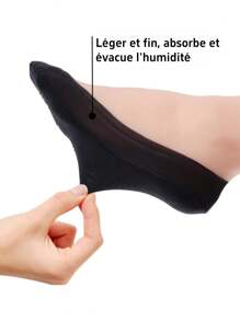 5 paires de chaussettes noires fines en nylon invisibles pour femmes, chaussettes doublées, sans couture, antidérapantes, convenant aux occasions professionnelles et décontractées, pouvant être portées avec divers types de chaussures comme les ballerines, les talons hauts, les mocassins et les baskets, idéales pour le travail, les courses, la marche, les fêtes et le port quotidien. Cadeau pour la fête des mères. - Noir - Voir 5