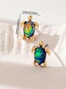 1 Đôi Khuyên Tai Hình Rùa, Trang Sức Mùa Hè, Đại Dương - Nhiều màu - Xem 3