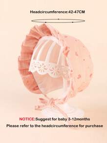 1pc Infant Knitted Heart Print Earflap Beanie Hat, Warm Lace Princess Bonnet For Baby Boy/Girl, Suitable For Spring And Autumn - 1PC - View 2