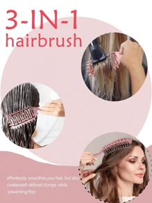 Defining Curl Wet Curly Hair Brush, Soft Bristles Hairbrush With Prongs, Detangling Brushes Reduce Hair Pulling & Curl Separation, Round Detangler, Shaping And Styling Tools For Women Men Girls,Hair Brush,Comb,Hair Tools,Hair Products And Accessories For Barber Salon Beauty Travel Essentials